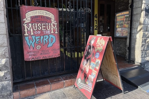 Street entrance to Museum of the Weird